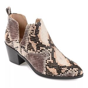 Journee Collection Lola Ankle Booties | Snakeskin Print | Size 8 | NWT